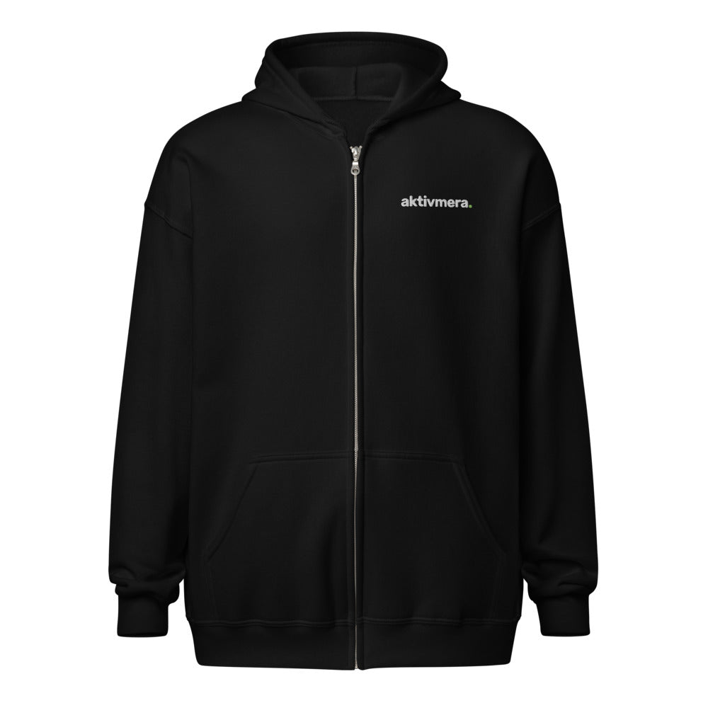 Zip-huvtröja – Unisex – Svart